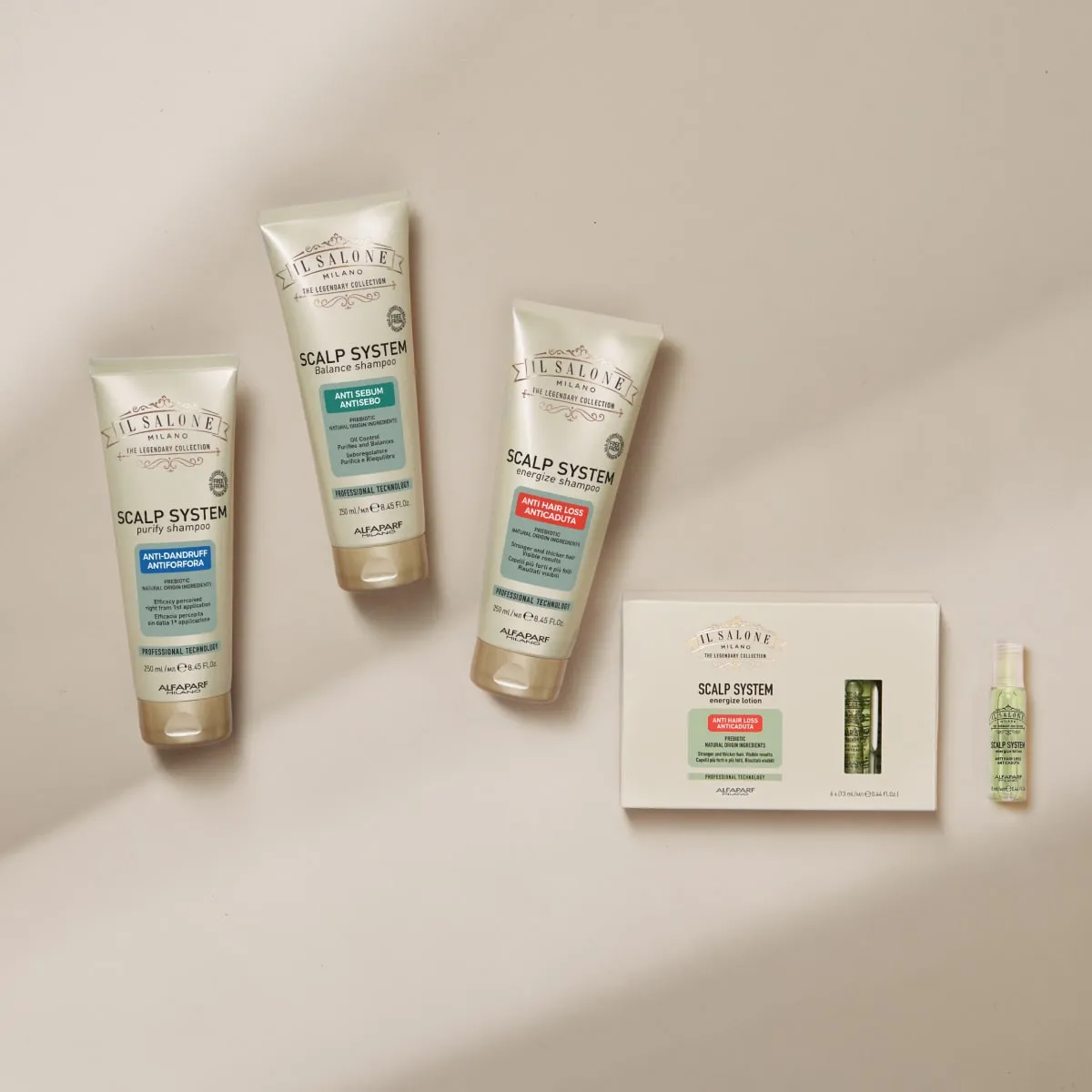 Produtos da linha Scalp System da groupage